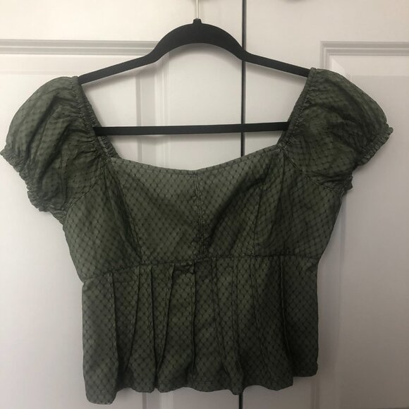 By Anthropologie Puffed Cap-Sleeve Corset Top - Picture 2 of 3